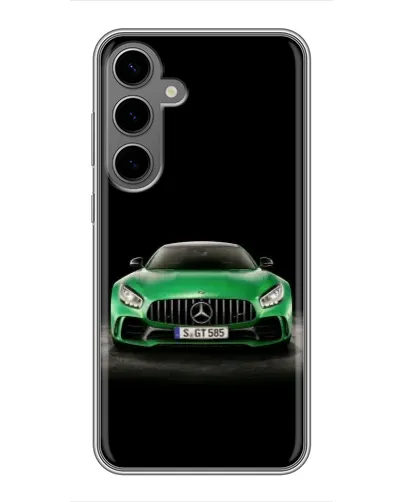 Чехол для Samsung Galaxy S24 Plus с картинкой «Mercedes — неоновый лого»