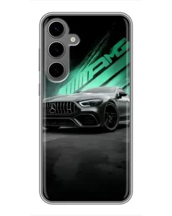 Чехол для Samsung Galaxy S24 Plus с картинкой «Темный Mercedes AMG»