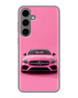 Чехол для Samsung Galaxy S24 Plus с картинкой «Розовый Mercedes AMG»