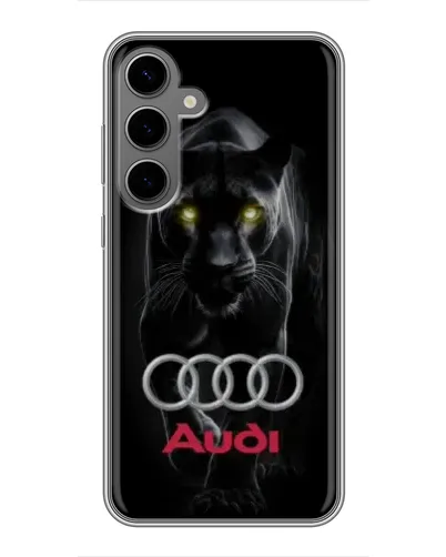 Чехол для Samsung Galaxy S24 Plus с картинкой «Пантера и Audi» Чехол для Samsung Galaxy S24 Plus с картинкой «Пантера и Audi»