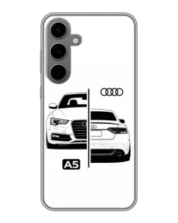 Чехол для Samsung Galaxy S24 Plus с картинкой «Audi — контрастный дизайн»