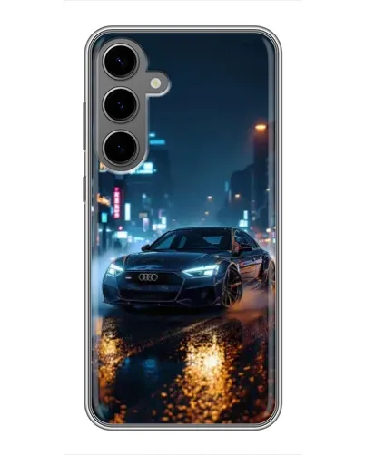 Чехол для Samsung Galaxy S24 Plus с картинкой «Ночной город и Audi» Чехол для Samsung Galaxy S24 Plus с картинкой «Ночной город и Audi»