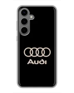 Чехол для Samsung Galaxy S24 Plus с картинкой «Audi — золотой логотип»