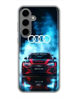 Чехол для Samsung Galaxy S24 Plus с картинкой «Audi Sport — неон»