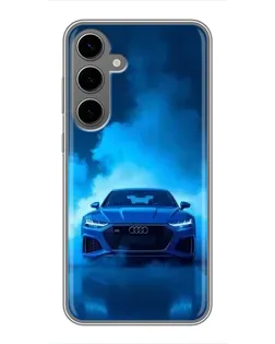 Чехол для Samsung Galaxy S24 Plus с картинкой «Audi — голубая энергия»