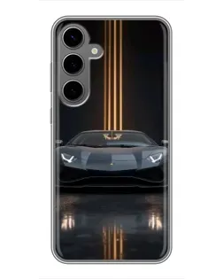 Чехол для Samsung Galaxy S24 Plus с картинкой «Lamborghini золотые линии» Чехол для Samsung Galaxy S24 Plus с картинкой «Lamborghini золотые линии»