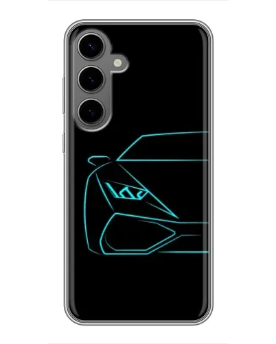 Чехол для Samsung Galaxy S24 Plus с картинкой «Голубой силуэт Lamborghini» Чехол для Samsung Galaxy S24 Plus с картинкой «Голубой силуэт Lamborghini»