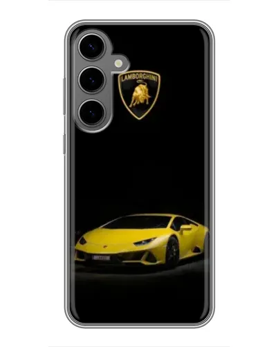 Чехол для Samsung Galaxy S24 Plus с картинкой «Lamborghini желтый акцент» Чехол для Samsung Galaxy S24 Plus с картинкой «Lamborghini желтый акцент»