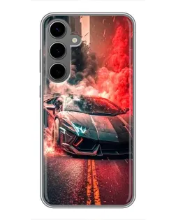 Чехол для Samsung Galaxy S24 Plus с картинкой «Lamborghini красный дым» Чехол для Samsung Galaxy S24 Plus с картинкой «Lamborghini красный дым»