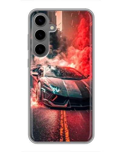 Чехол для Samsung Galaxy S24 Plus с картинкой «Lamborghini красный дым» Чехол для Samsung Galaxy S24 Plus с картинкой «Lamborghini красный дым»