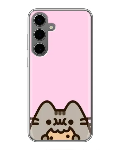 Чехол для Samsung Galaxy S24 Plus с картинкой «Pusheen и печенье»