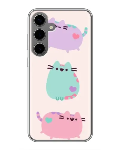 Чехол для Samsung Galaxy S24 Plus с картинкой «Pusheen трио»