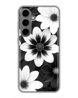 Чехол для Samsung Galaxy S24 Plus с картинкой «Монохромные астры»