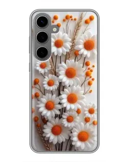Чехол для Samsung Galaxy S24 Plus с картинкой «Белые сухоцветы»