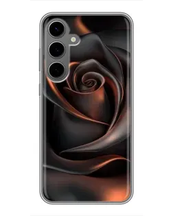 Чехол для Samsung Galaxy S24 Plus с картинкой «Шелковая черная роза»