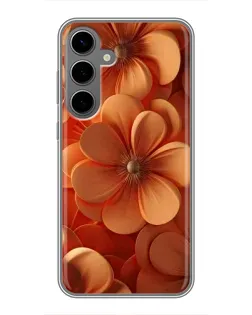 Чехол для Samsung Galaxy S24 Plus с картинкой «Оранжевый макро цветок»