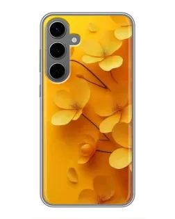 Чехол для Samsung Galaxy S24 Plus с картинкой «Золотые лепестки»