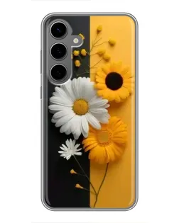 Чехол для Samsung Galaxy S24 Plus с картинкой «Подсолнух и ромашка»
