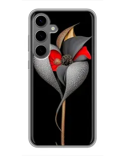 Чехол для Samsung Galaxy S24 Plus с картинкой «Серебряный фантазийный цветок»