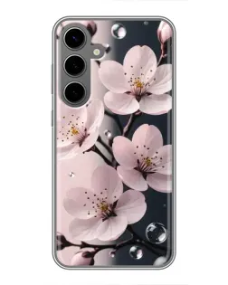 Чехол для Samsung Galaxy S24 Plus с картинкой «Нежная сакура и капли»