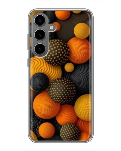Чехол для Samsung Galaxy S24 Plus с картинкой «Объемные оранжевые сферы» Чехол для Samsung Galaxy S24 Plus с картинкой «Объемные оранжевые сферы»