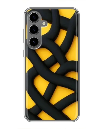 Чехол для Samsung Galaxy S24 Plus с картинкой «Черное желтое переплетение» Чехол для Samsung Galaxy S24 Plus с картинкой «Черное желтое переплетение»