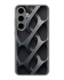 Чехол для Samsung Galaxy S24 Plus с картинкой «Объемное серое плетение»