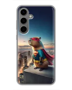 Чехол для Samsung Galaxy S24 Plus с картинкой «Капи-мен супергерой»