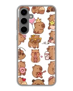 Чехол для Samsung Galaxy S24 Plus с картинкой «Стикерпак с капибарами»