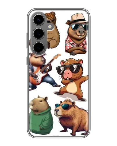 Чехол для Samsung Galaxy S24 Plus с картинкой «Крутые капибары музыканты» Чехол для Samsung Galaxy S24 Plus с картинкой «Крутые капибары музыканты»