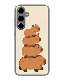 Чехол для Samsung Galaxy S24 Plus с картинкой «Башня из капибар»