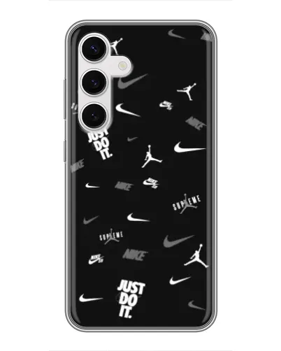 Чехол для Samsung Galaxy S24 с картинкой «Nike Black Pattern» Чехол для Samsung Galaxy S24 с картинкой «Nike Black Pattern»
