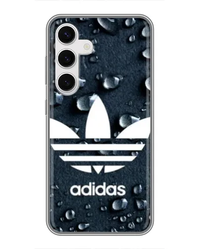 Чехол для Samsung Galaxy S24 с картинкой «Adidas Trefoil Blue»