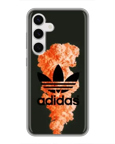 Чехол для Samsung Galaxy S24 с картинкой «Оранжевый дым Adidas»