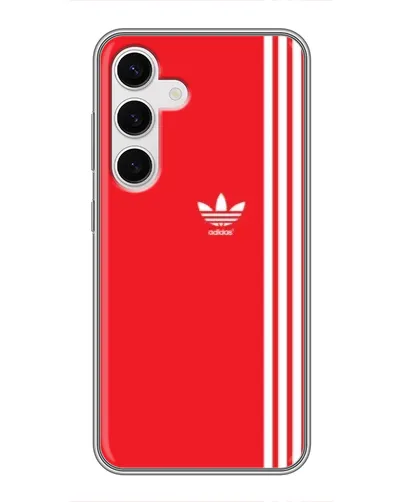 Чехол для Samsung Galaxy S24 с картинкой «Красный минимализм Adidas»