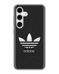 Чехол для Samsung Galaxy S24 с картинкой «Adidas Карбоновая текстура»