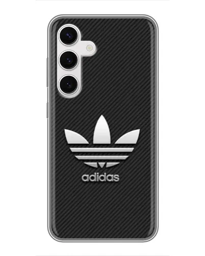 Чехол для Samsung Galaxy S24 с картинкой «Adidas Карбоновая текстура»