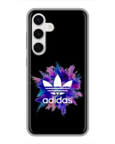 Чехол для Samsung Galaxy S24 с картинкой «Взрыв красок Adidas»
