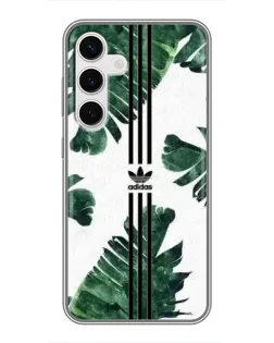 Чехол для Samsung Galaxy S24 с картинкой «Пальмовые листья адидас»