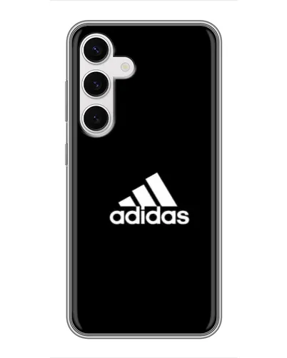 Чехол для Samsung Galaxy S24 с картинкой «Черная классика Adidas»