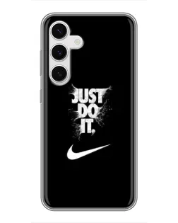 Чехол для Samsung Galaxy S24 с картинкой «Текстовый принт Nike»