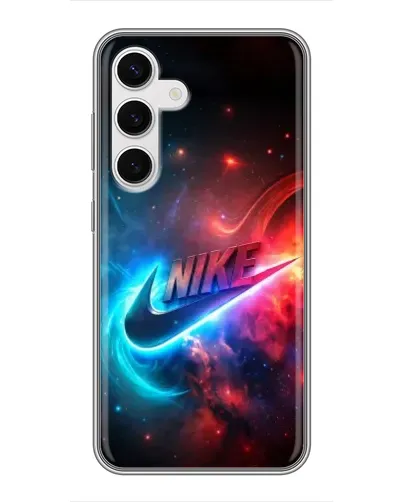 Чехол для Samsung Galaxy S24 с картинкой «Огненный логотип Nike»