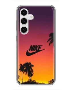 Чехол для Samsung Galaxy S24 с картинкой «Nike на закате солнца»