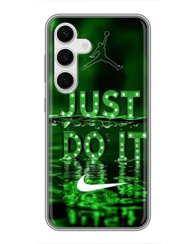 Чехол для Samsung Galaxy S24 с картинкой «Зеленый неоновый Nike»