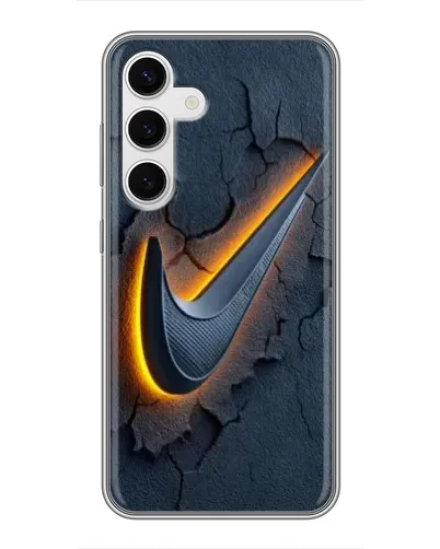 Чехол для Samsung Galaxy S24 с картинкой «Объемный логотип Найк»