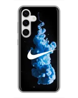 Чехол для Samsung Galaxy S24 с картинкой «Nike и синий дым»