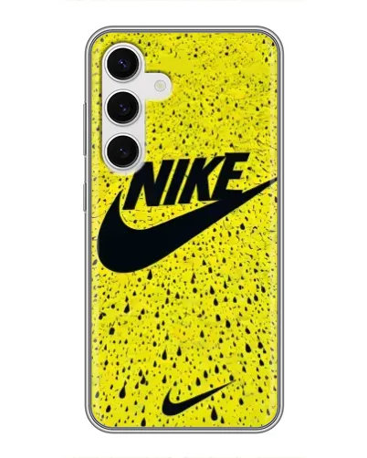 Чехол для Samsung Galaxy S24 с картинкой «Желтый текстурный Nike»