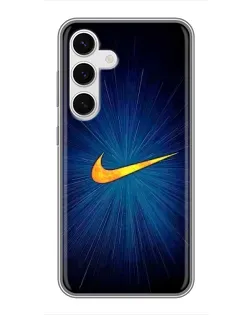 Чехол для Samsung Galaxy S24 с картинкой «Синий пульс Nike»