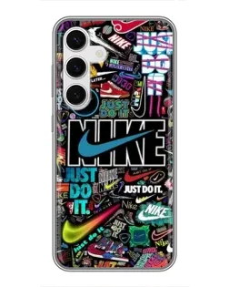 Чехол для Samsung Galaxy S24 с картинкой «Яркий коллаж Nike»