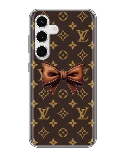Чехол для Samsung Galaxy S24 с картинкой «LV с бантом»